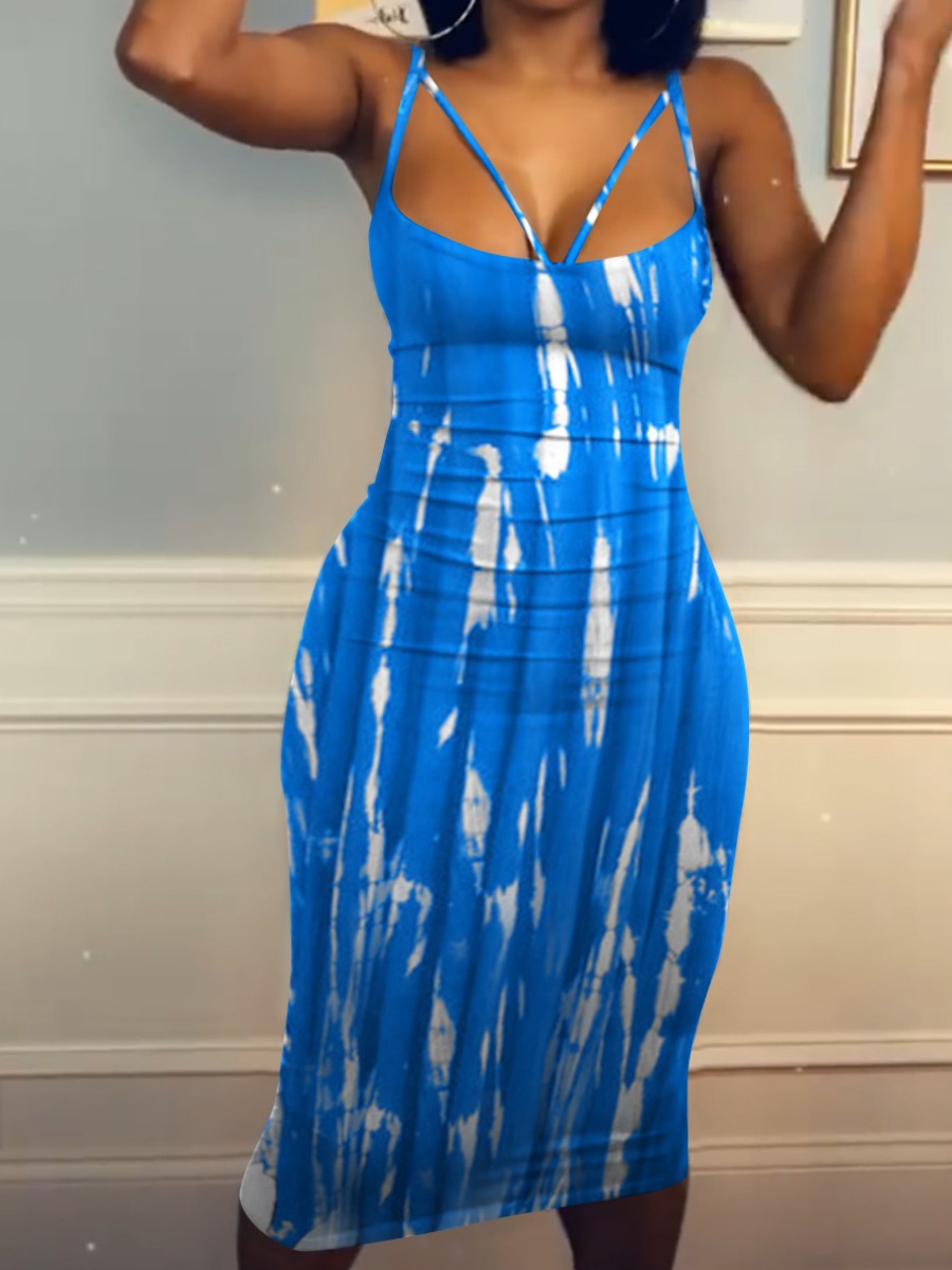 LW SXY Plus Size Tie Dye Bodycon Cami Dress