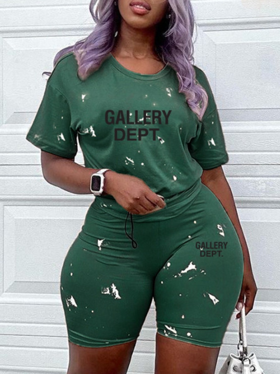 LW Plus Size Letter Print High Waist Skinny Shorts
