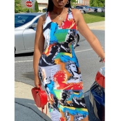 LW Graffiti Letter Print Bodycon Cami Dress