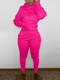 LW BASICS Lace Up Solid Color Regular Two-piece Pants Set