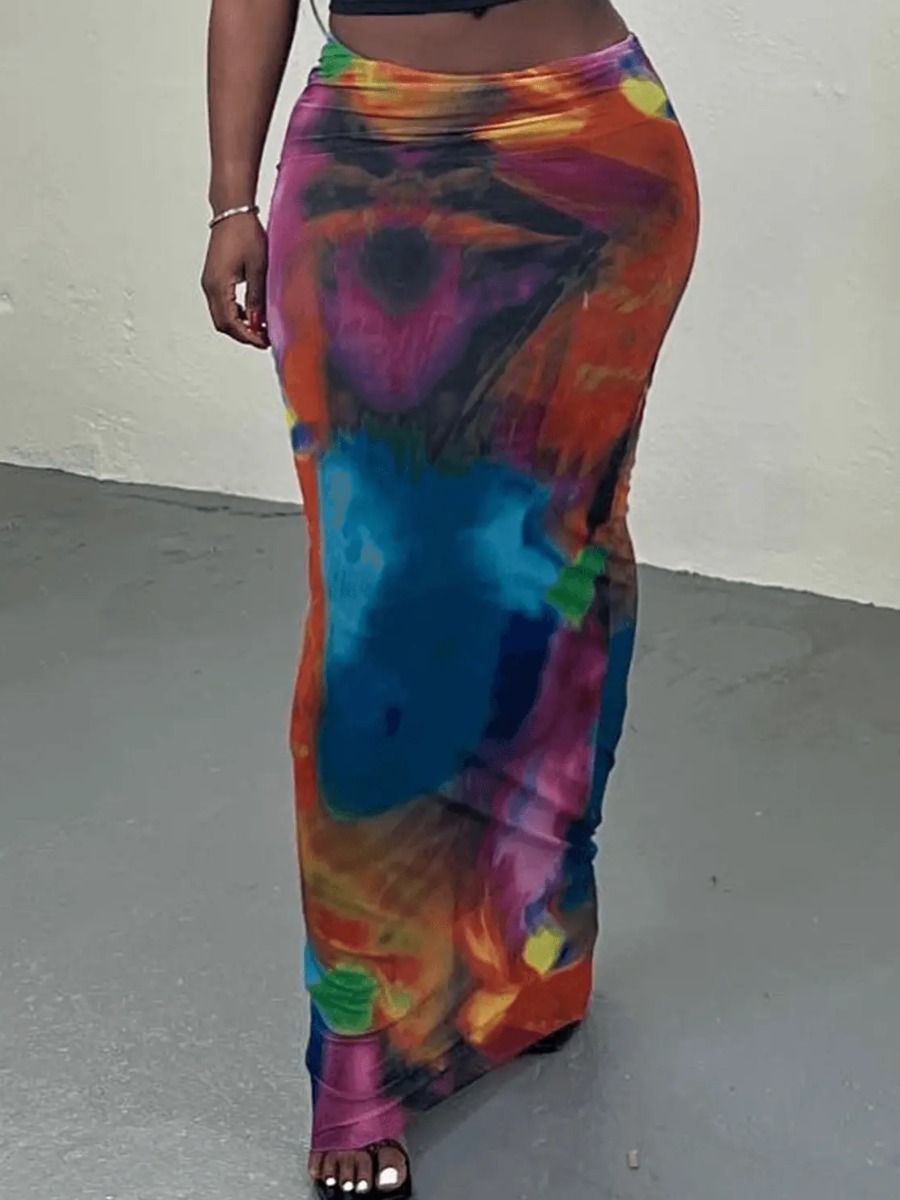 LW Tie Sye Skinny Skirt