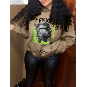 LW Pattern Print Loose Sweatshirt&Hoodie