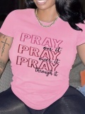 LW Round Neck Letter Print T-shirt