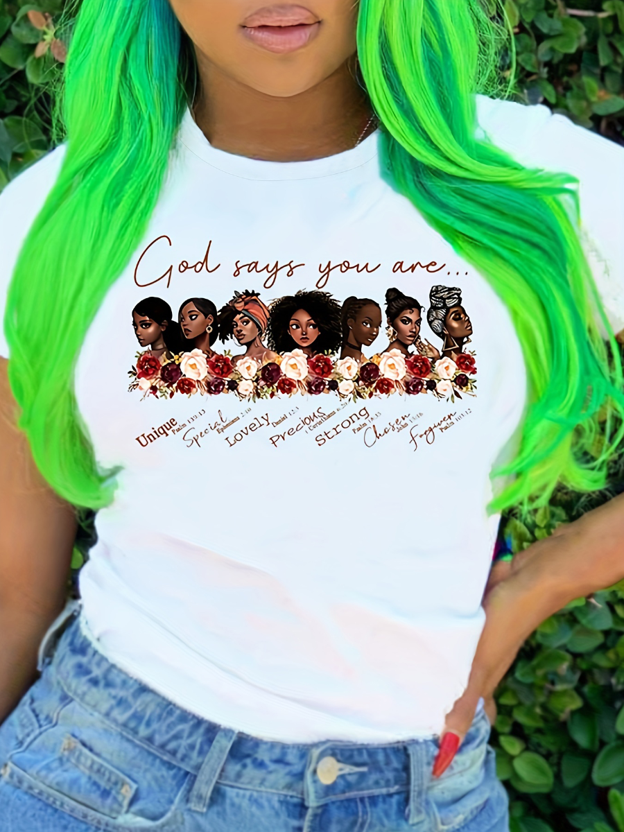 LW Casual Figure Letter Print White T-shirt