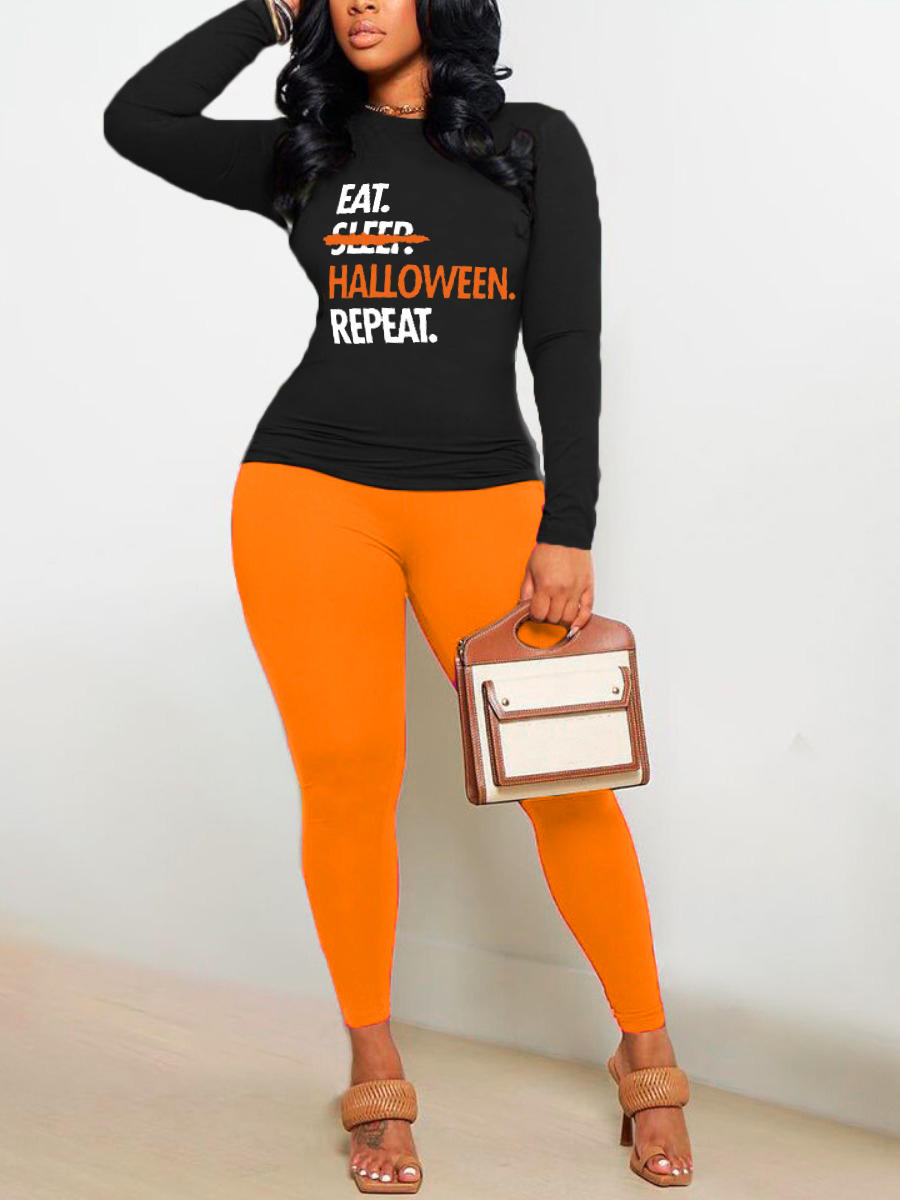 LW Plus Size Letter Print Skinny Pants Set