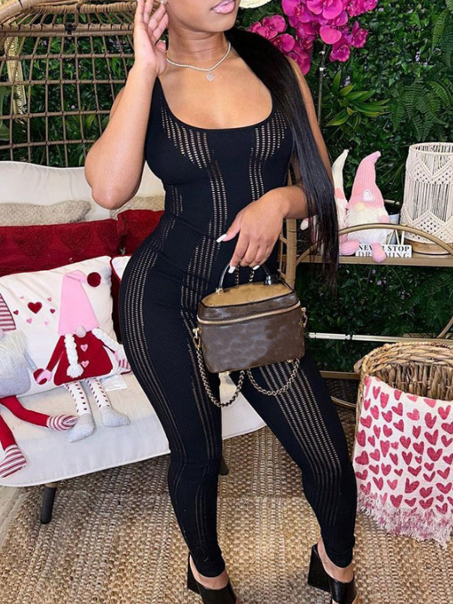 LW SXY See Through Backless Skinny Jumpsuit