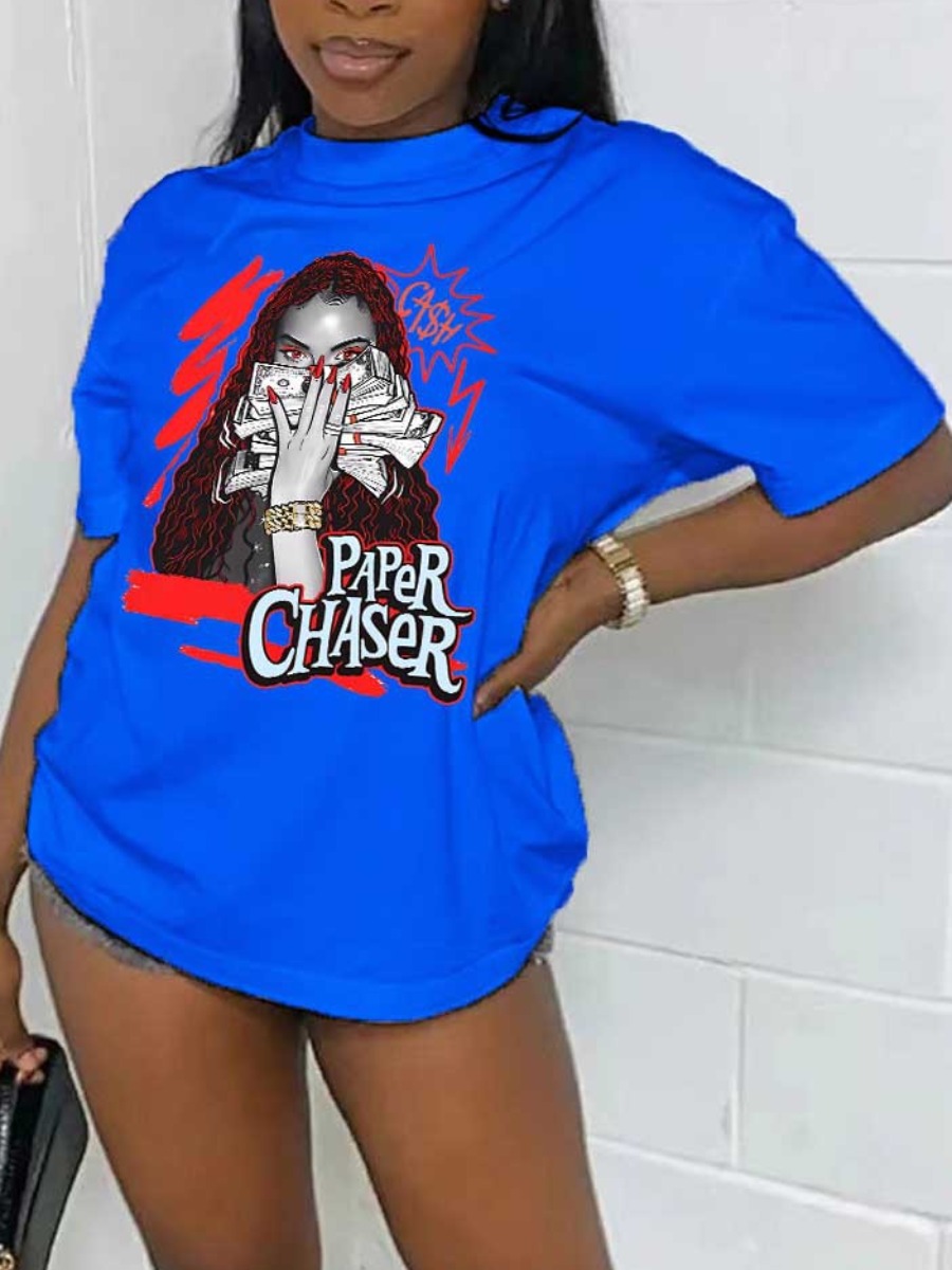 LW Figure Money Letter Print T-shirt