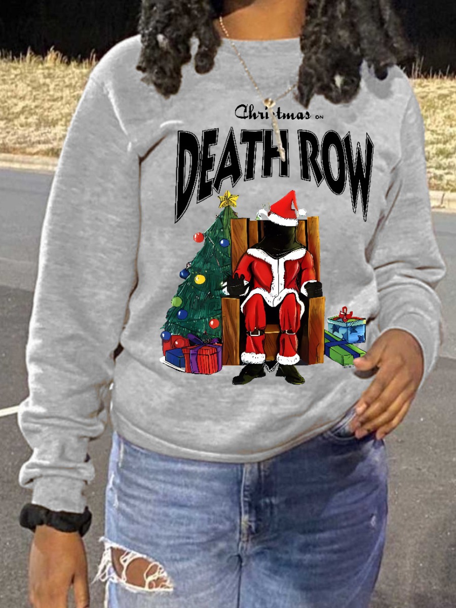 LW Christmas Tree Santa Claus Letter Print Sweatsh