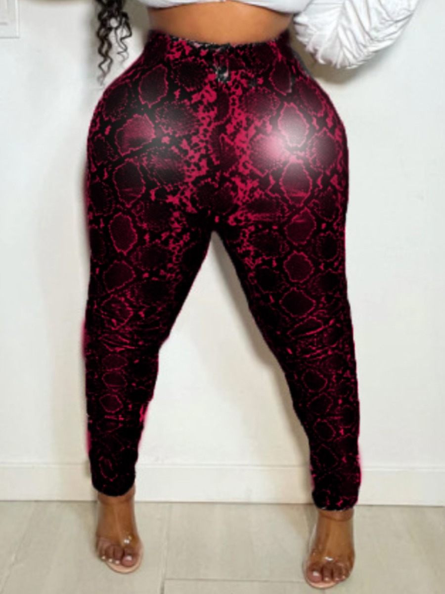 LW Plus Size High Waist Snakeskin Print Pants