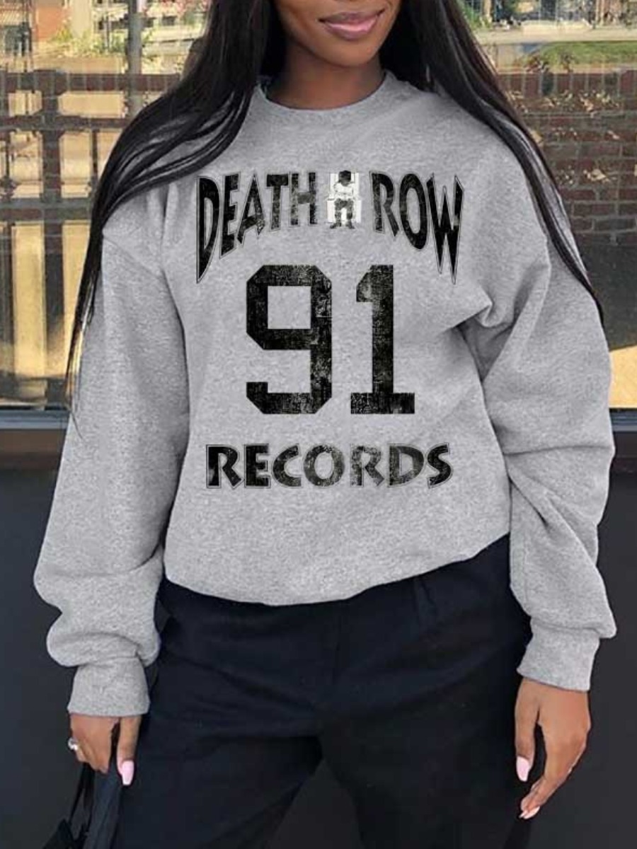 LW Plus Size Letter Print Loose Sweatshirt