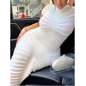 LW See Through Line Stitching Bodycon Dress