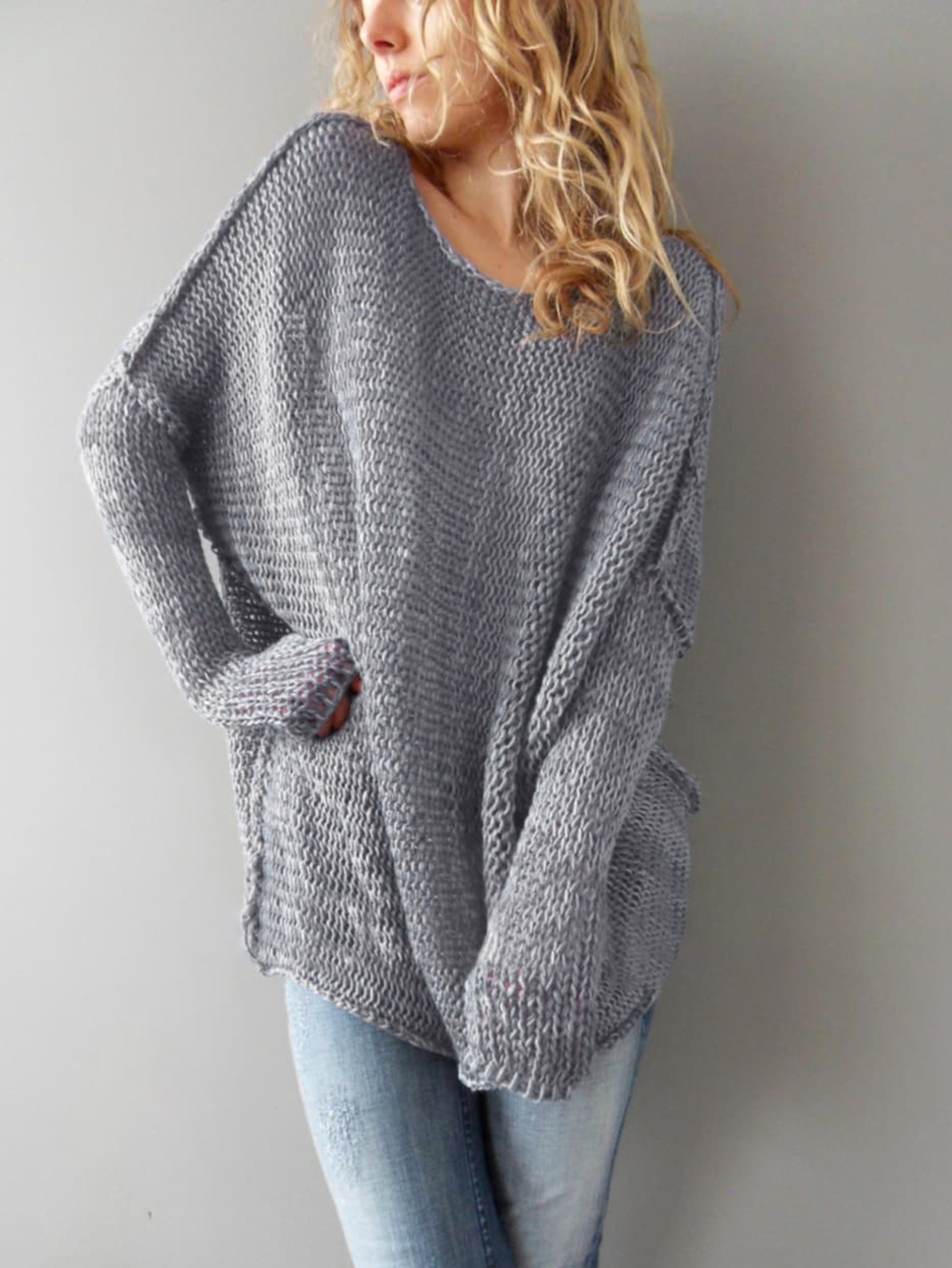 LW BASICS Dropped Shoulder Loose Sweater