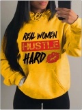 LW Plus Size Lip Letter Print Hoodie
