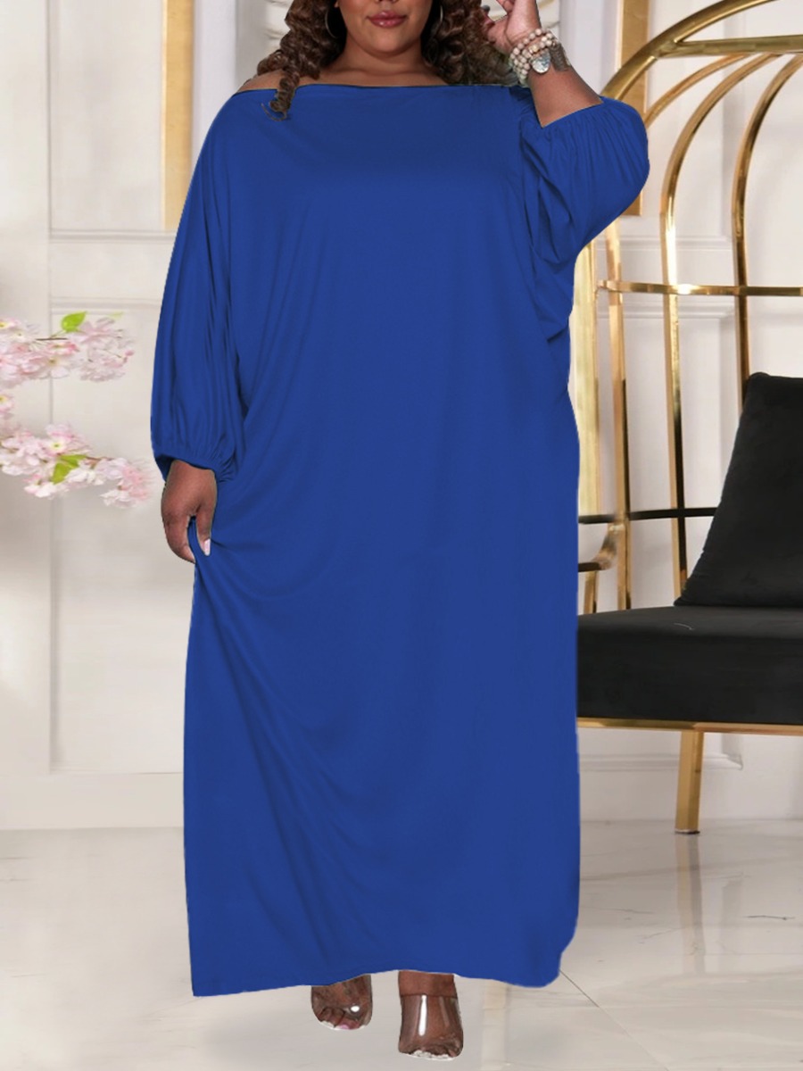 LW BASICS Plus Size Off The Shoulder Loose Dress