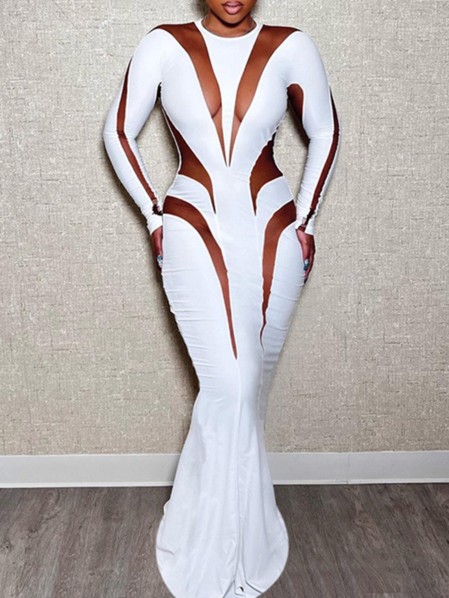 LW SXY See Through Bodycon Mermaid Dress