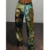 LW Halloween Clown Skeleton Print Pants