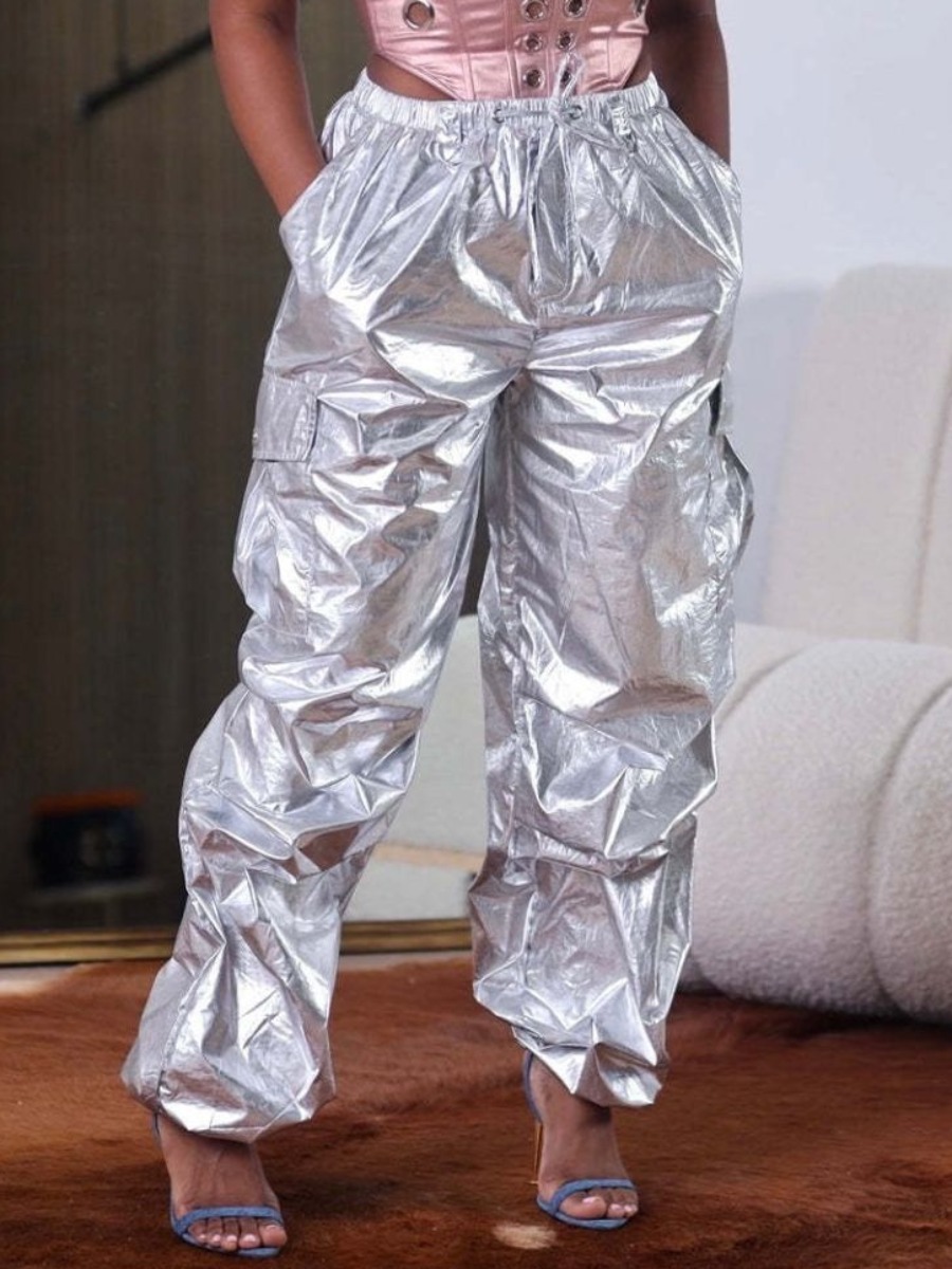 LW High Waist Drawstring Side Pocket Pants