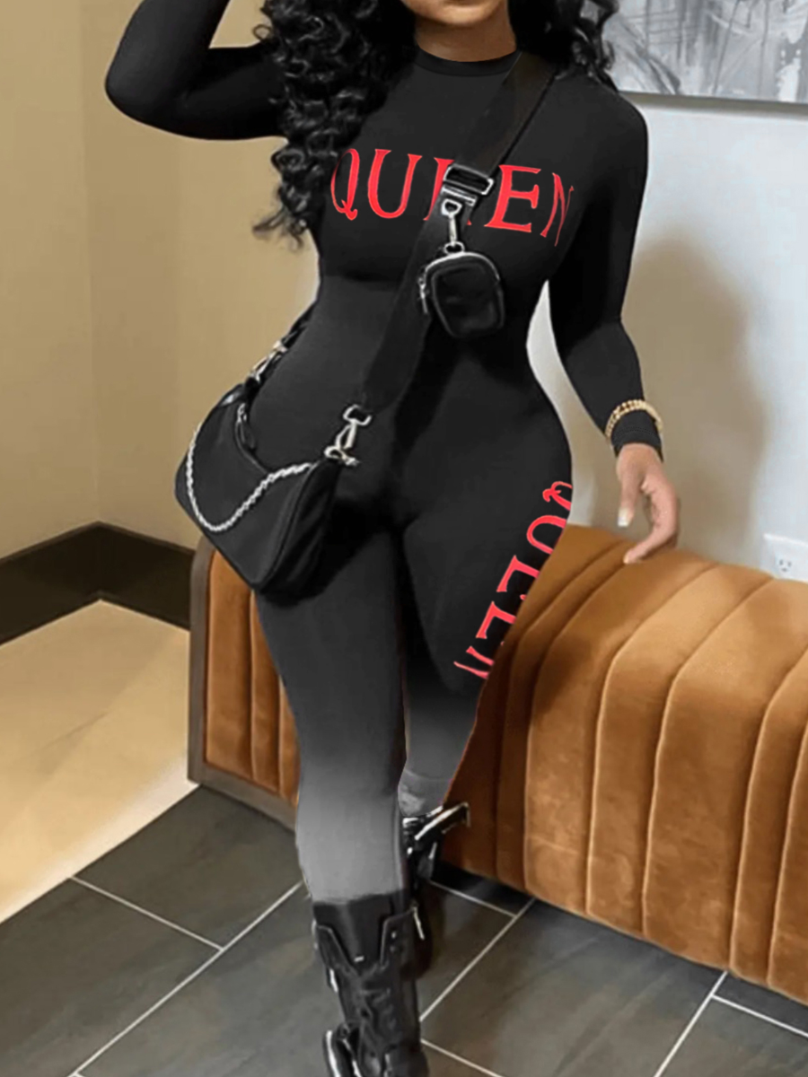 LW Plus Size Pattern Gradient Print Jumpsuit