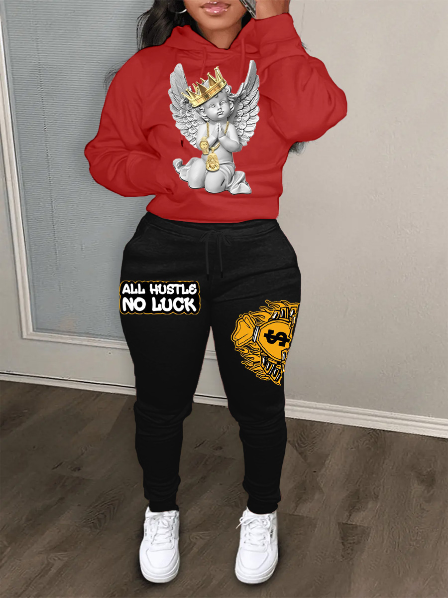 LW Crown Figure Money Print Pants Set