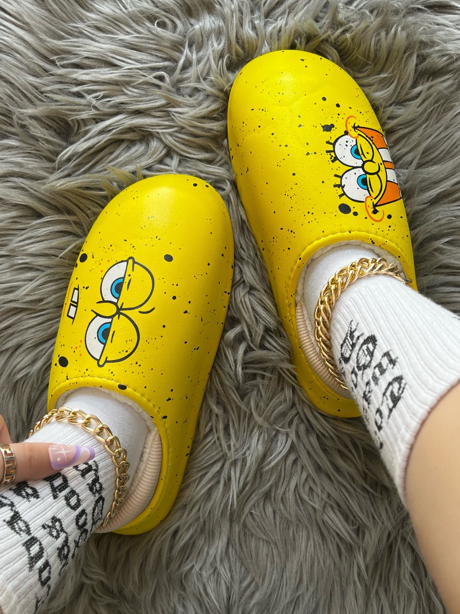 LW Cartoon Print Plush Flats