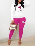 LW Plus Size Cartoon Print Skinny Pants Set