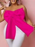 LW SXY Plus Size Off The Shoulder Butterfly Decor Blouse