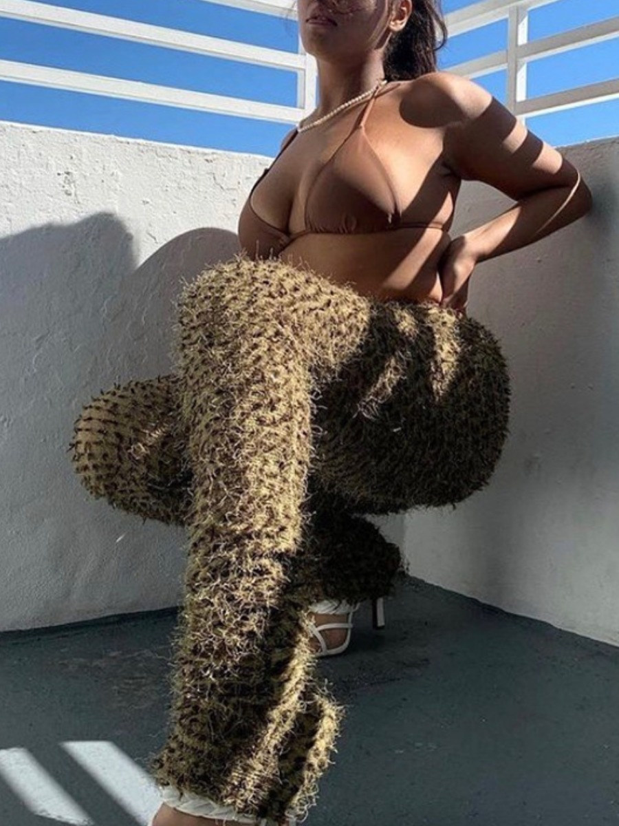 LW High Waist Plush Leopard Print Skinny Leopard P
