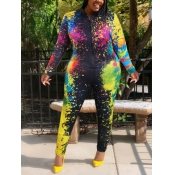 LW Plus Size Trendy Zipper Design Graffiti Print Y