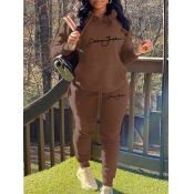 LW Plus Size Drawstring Pattern Print Letter Skinn