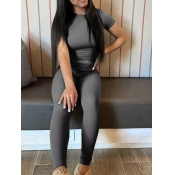 LW Roud Neck Skinny Pants Set