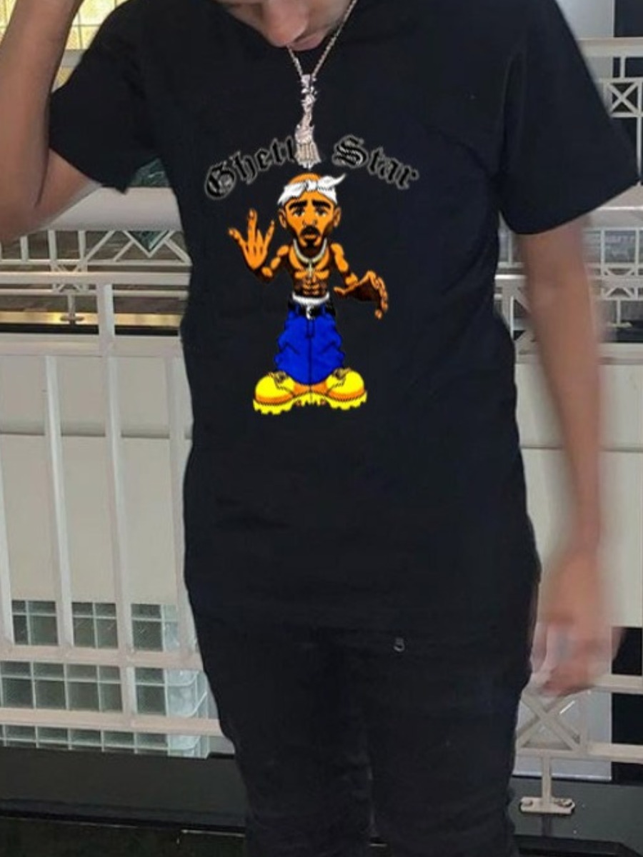 LW Men Figure Letter Print T-shirt