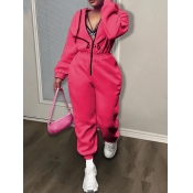 LW Hooded Collar Pocket Design Jumpsuit