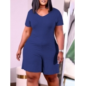 LW Plus Size V Neck Regular Fit Romper