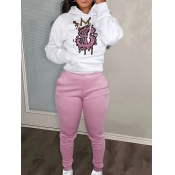 LW Crown Letter Print Kangaroo Pocket Tracksuit Se