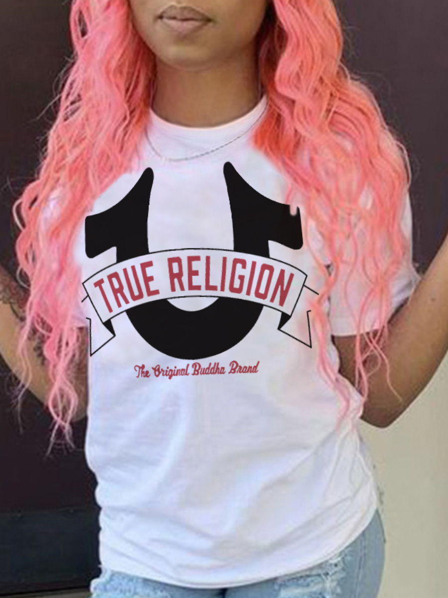 LW Round Neck Letter Print T-shirt