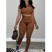 LW BASICS Crop Top High Waist Yoga Pants Set