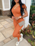 LW Plus Size Crop Top High Waist Pants Set