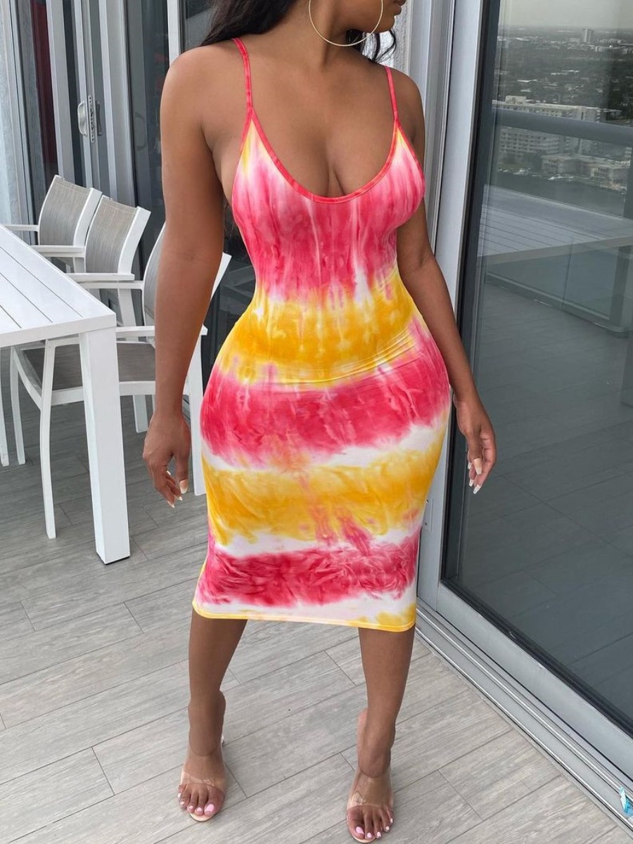 LW Tie Dye Bodycon Cami Dress