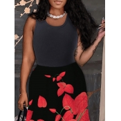 LW Plus Size Floral Print Cami A Line Dress