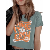 LW Cut Out Mixed Print T-shirt