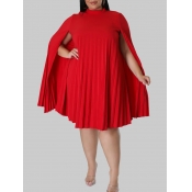 LW Plus Size Split Sleeve Pleated Dress