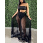 LW Crop Top See Through Skirt Set