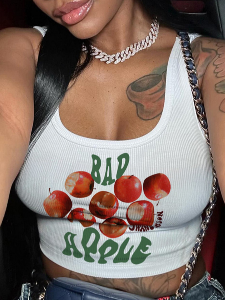 LW Fruit Letter Print Camisole