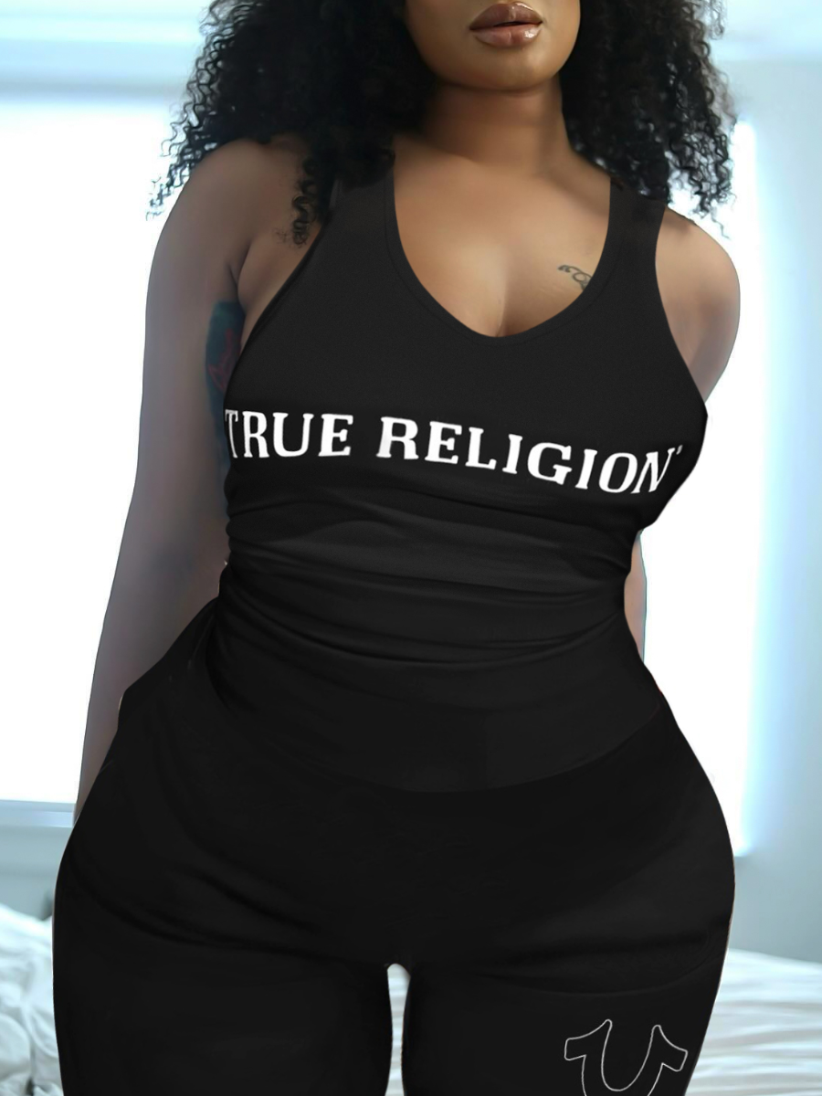LW Plus Size Cami Letter Print Shorts Set