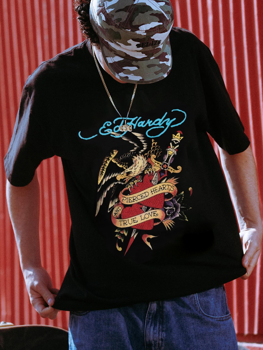 LW Men Dragon Letter Print T-shirt