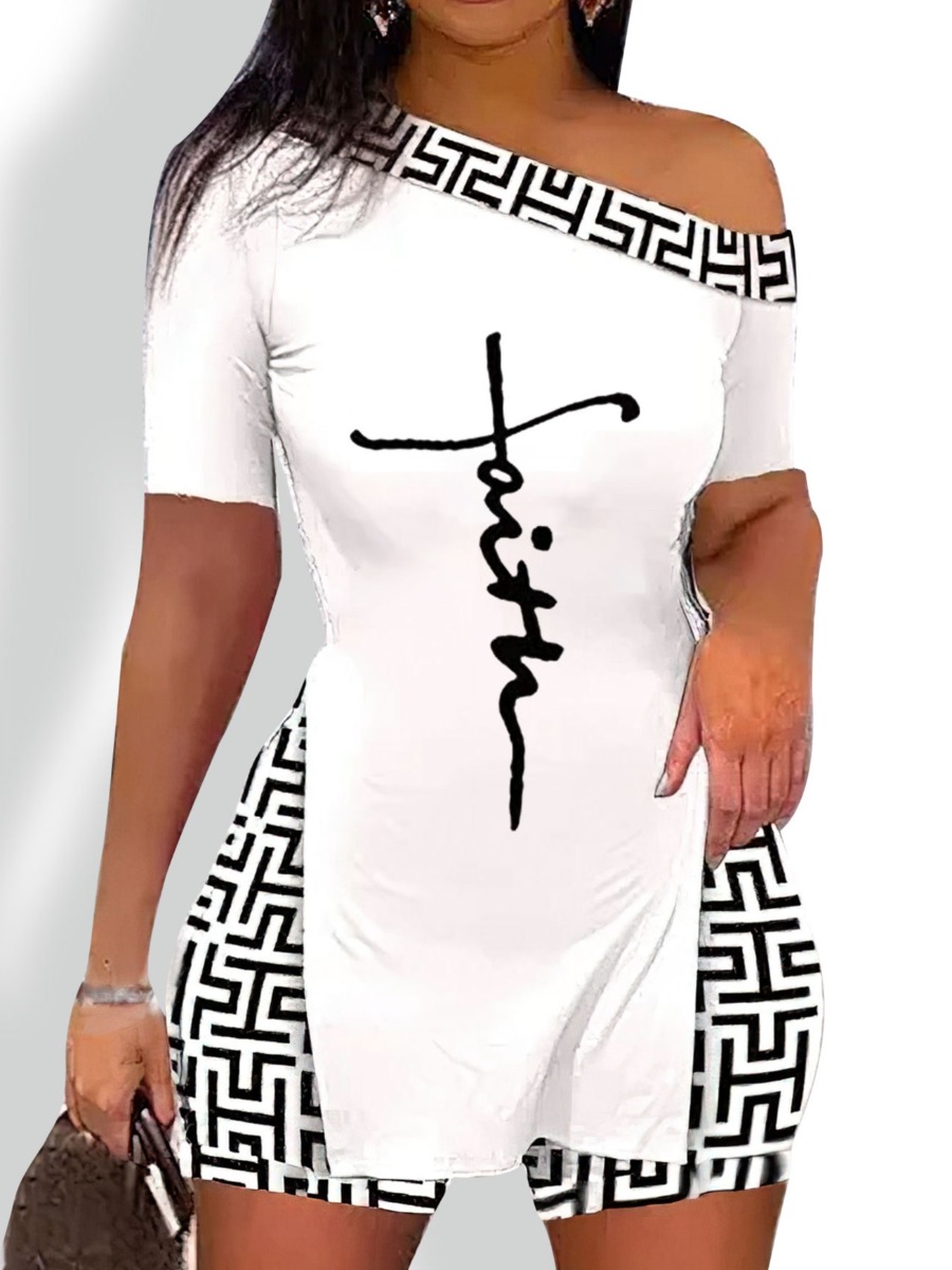 LW Patchwork Two-piece Shorts Set