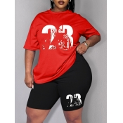 LW Plus Size Number 23 Print Regular Fit Shorts Se