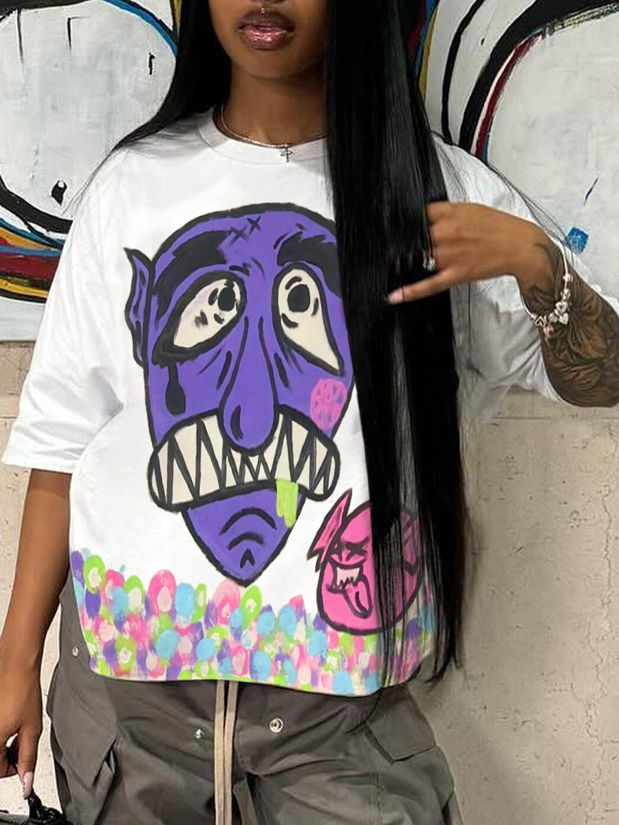 LW Graffiti Letter Print T-shirt