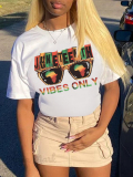 LW Juneteenth Africa Letter Print T-shirt