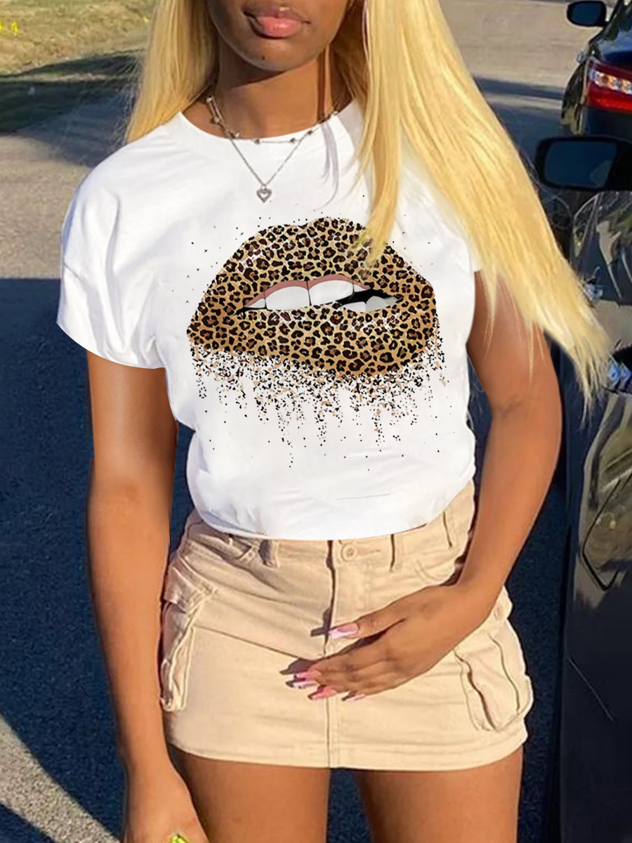 LW Leopard Lip Print T-shirt